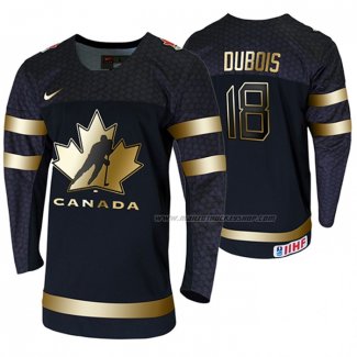 Maillot Hockey Canada Pierre Luc Dubois 2020 Iihf World Junior Championship Golden Edition Limited Noir