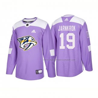 Maillot Hockey Nashville Predators Calle Jarnkrok Authentique 2018 Fights Cancer Volet