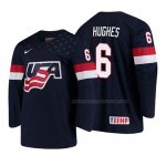 Maillot Hockey USA Jack Hughes 2018 Iihf World Championship Joueur Bleu