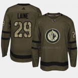 Maillot Hockey Winnipeg Jets Patrik Laine 2018 Salute To Service Vert Militar