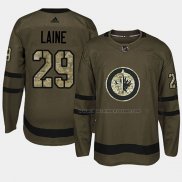 Maillot Hockey Winnipeg Jets Patrik Laine 2018 Salute To Service Vert Militar