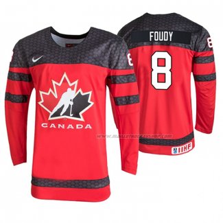 Maillot Hockey Canada Liam Foudy 2020 Iihf World Junior Championship Rouge