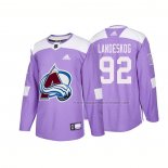 Maillot Hockey Colorado Avalanche Gabriel Landeskog Authentique 2018 Fights Cancer Volet