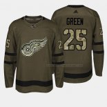 Maillot Hockey Detroit Red Wings Mike Vert 2018 Salute To Service Vert Militar