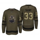 Maillot Hockey Edmonton Oilers Cam Talbot 2018 Salute To Service Vert Militar