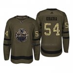 Maillot Hockey Edmonton Oilers Jujhar Khaira 2018 Salute To Service Vert Militar