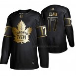 Maillot Hockey Golden Edition Toronto Maple Leafs Wendel Clark Retired Joueur Authentique Noir