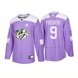 Maillot Hockey Nashville Predators Filip Forsberg Authentique 2018 Fights Cancer Volet