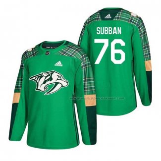 Maillot Hockey Nashville Predators P.k. Subban 2018 Dia de San Patricio Vert