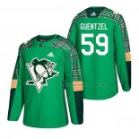 Maillot Hockey Pittsburgh Penguins Jake Guentzel 2018 Dia de San Patricio Vert