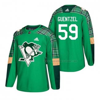 Maillot Hockey Pittsburgh Penguins Jake Guentzel 2018 Dia de San Patricio Vert