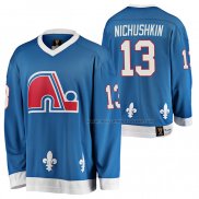 Maillot Hockey Quebec Nordiques Valeri Nichushkin Heritage Vintage Replica Bleu