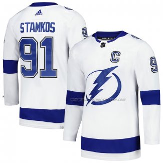 Maillot Hockey Tampa Bay Lightning Steven Stamkos Exterieur Primegreen Authentique Pro Blanc