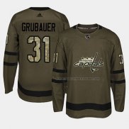 Maillot Hockey Washington Capitals Philipp Grubauer 2018 Salute To Service Vert Militar