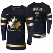 Maillot Hockey Canada Calen Addison 2020 Iihf World Junior Championship Golden Edition Limited Noir