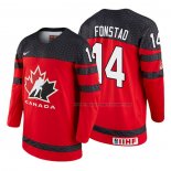 Maillot Hockey Canada Cole Fonstad 2018 Iihf World Championship Joueur Rouge