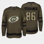 Maillot Hockey Carolina Hurricanes Teuvo Teravainen 2018 Salute To Service Vert Militar