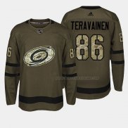 Maillot Hockey Carolina Hurricanes Teuvo Teravainen 2018 Salute To Service Vert Militar