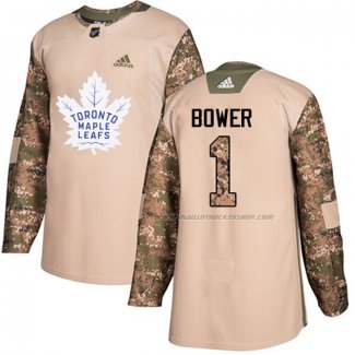 Maillot Hockey Enfant Toronto Maple Leafs Johnny Bower Authentique 2017 Veterans Day Camouflage