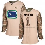 Maillot Hockey Femme Vancouver Canucks Kirk Mclean Authentique 2017 Veterans Day Camouflage