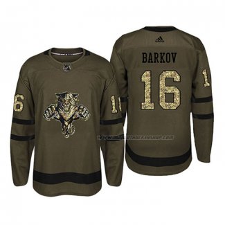 Maillot Hockey Florida Panthers Aleksander Barkov 2018 Salute To Service Vert Militar