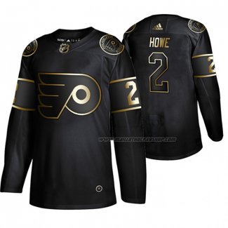 Maillot Hockey Golden Edition Philadelphia Flyers Mark Howe Retired Joueur Authentique Noir