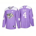 Maillot Hockey Nashville Predators Ryan Ellis Authentique 2018 Fights Cancer Volet