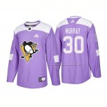 Maillot Hockey Pittsburgh Penguins Matt Murray Authentique 2018 Fights Cancer Volet