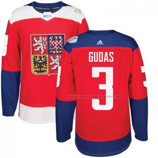 Maillot Hockey Republica Checa Radko Gudas Premier 2016 World Cup Rouge