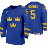 Maillot Hockey Suecia Philip Broberg Exterieur 2020 Iihf World Junior Championship Bleu