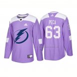 Maillot Hockey Tampa Bay Lightning Matthew Peca Authentique 2018 Fights Cancer Volet