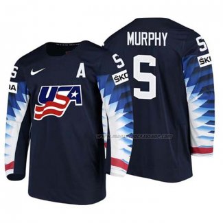 Maillot Hockey USA Connor Murphy 2018 Iihf World Championship Joueur Noir