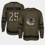 Maillot Hockey Vancouver Canucks Jacob Markstrom 2018 Salute To Service Vert Militar