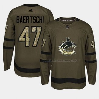 Maillot Hockey Vancouver Canucks Sven Baertschi 2018 Salute To Service Vert Militar