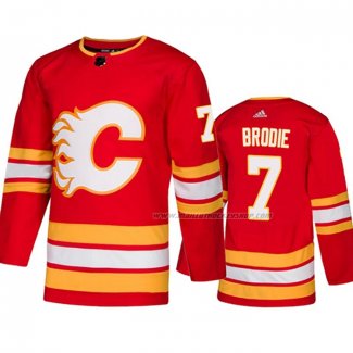 Maillot Hockey Calgary Flames Tj Brodie Alterner Authentique Rouge