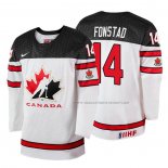 Maillot Hockey Canada Cole Fonstad 2018 Iihf World Championship Joueur Blanc