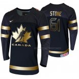 Maillot Hockey Canada Mark Stone 2020 Iihf World Junior Championship Golden Edition Limited Noir