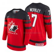 Maillot Hockey Canada Ryan Merkley 2018 Iihf World Championship Joueur Rouge