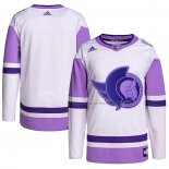 Maillot Hockey Ottawa Senators Blank Practice Authentique 2018 Fights Cancer Blanc Volet