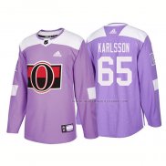 Maillot Hockey Ottawa Senators Erik Karlsson Authentique 2018 Fights Cancer Volet