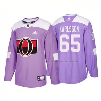 Maillot Hockey Ottawa Senators Erik Karlsson Authentique 2018 Fights Cancer Volet