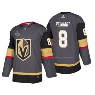 Maillot Hockey Vegas Golden Knights Griffin Reinhart Bound Patch 2018 Stanley Cup Final Gris