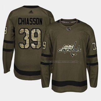 Maillot Hockey Washington Capitals Alex Chiasson 2018 Salute To Service Vert Militar