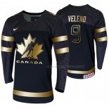 Maillot Hockey Canada Joe Veleno 2020 Iihf World Junior Championship Golden Edition Limited Noir