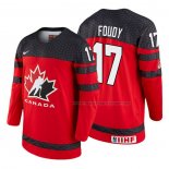 Maillot Hockey Canada Liam Foudy 2018 Iihf World Championship Joueur Rouge