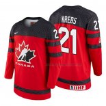 Maillot Hockey Canada Peyton Krebs 2018 Iihf World Championship Joueur Rouge