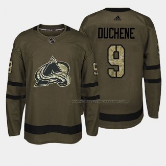 Maillot Hockey Colorado Avalanche Matt Duchene 2018 Salute To Service Vert Militar