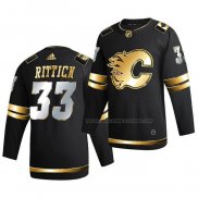 Maillot Hockey Golden Edition Calgary Flames David Rittich Limited Authentique 2020-21 Noir
