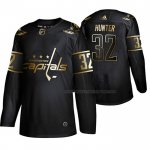 Maillot Hockey Golden Edition Washington Capitals Dale Hunter Retired Joueur Authentique Noir