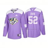 Maillot Hockey Nashville Predators Matt Irwin Authentique 2018 Fights Cancer Volet